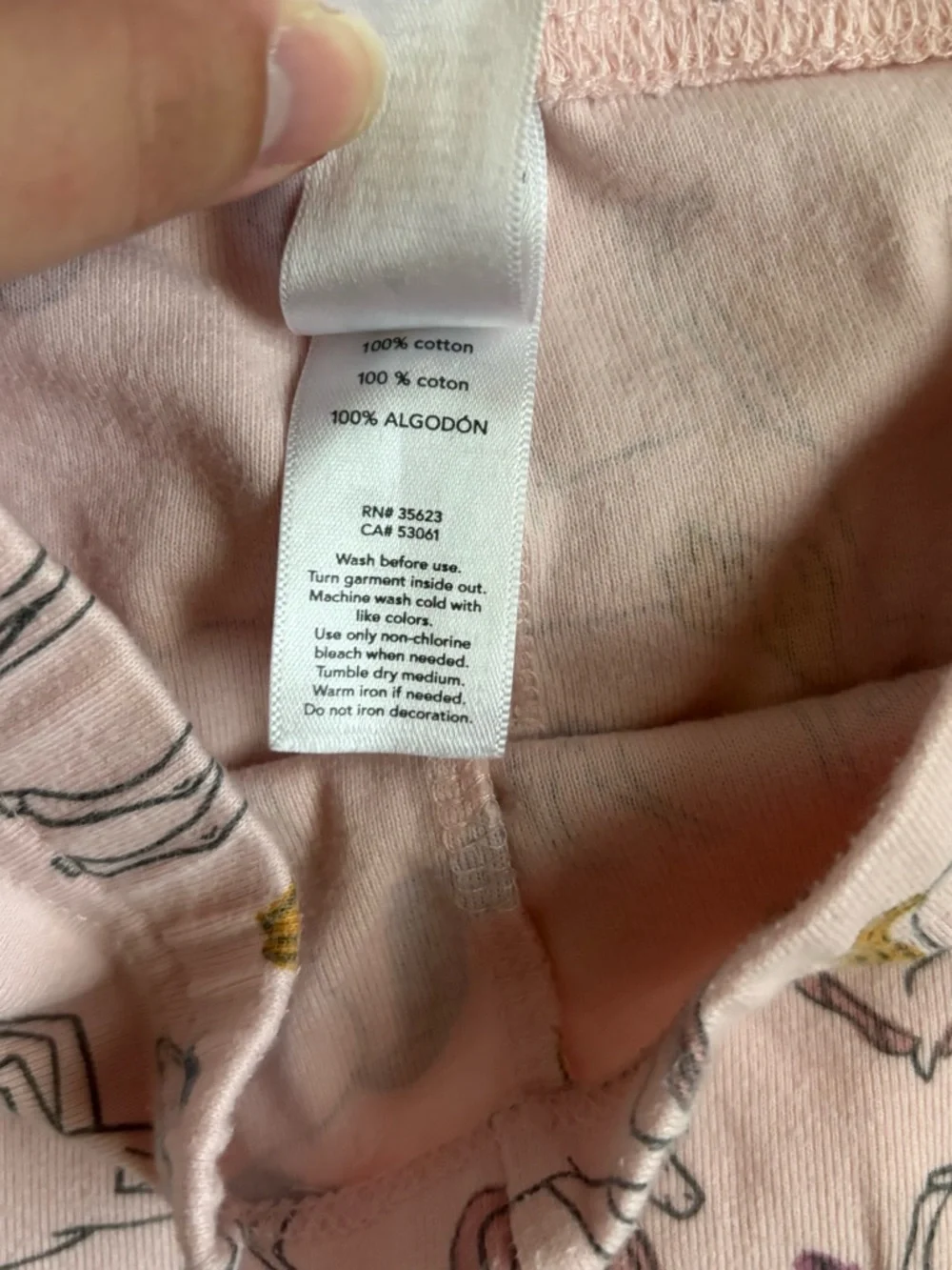 Carter's Girls Light Pink Whimsical Colorful Unicorn AOP Pajama Set